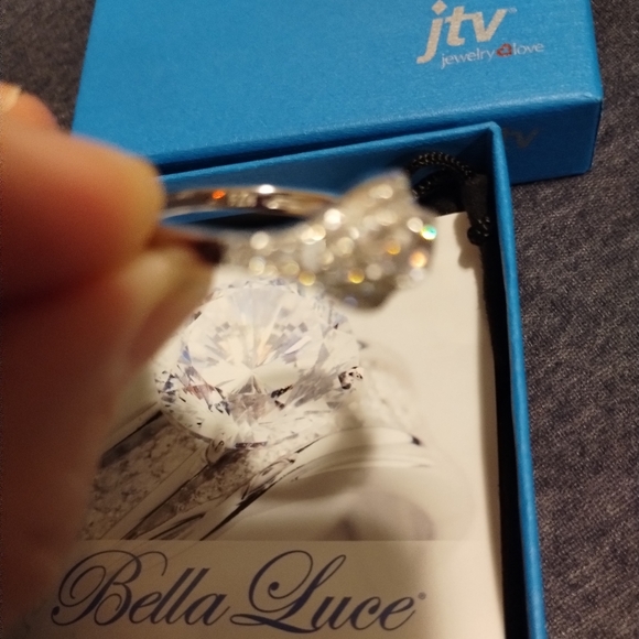 New BELLA LUCE 1CT Trinity Cluster 925 solid Sterling Silver Ring Size 10 - Picture 4 of 4